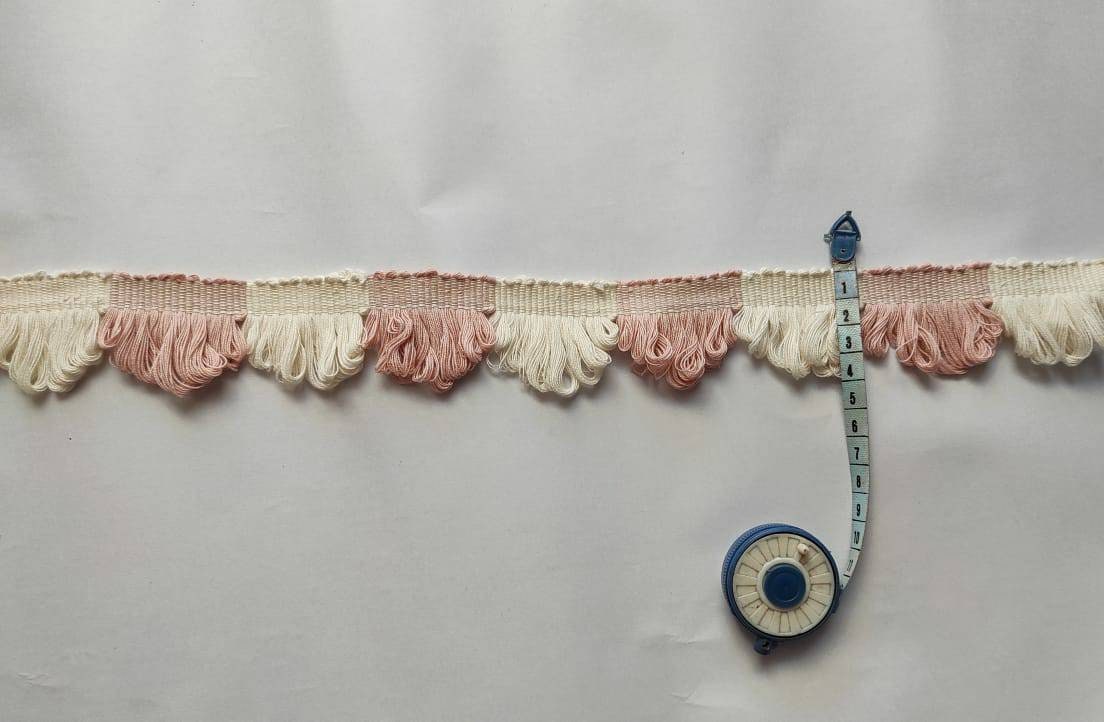 Fan edge trim, fan trim, fringe trim, cotton trim, trims by the yard, curtain trims, curtain trims by the yard