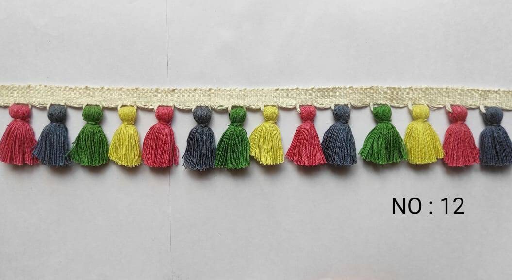 multi colored tassel fringe trim, tassel trim, tassel trim by the yard, tassel fringe, trim for cushions, trim for curtains, fringe trim