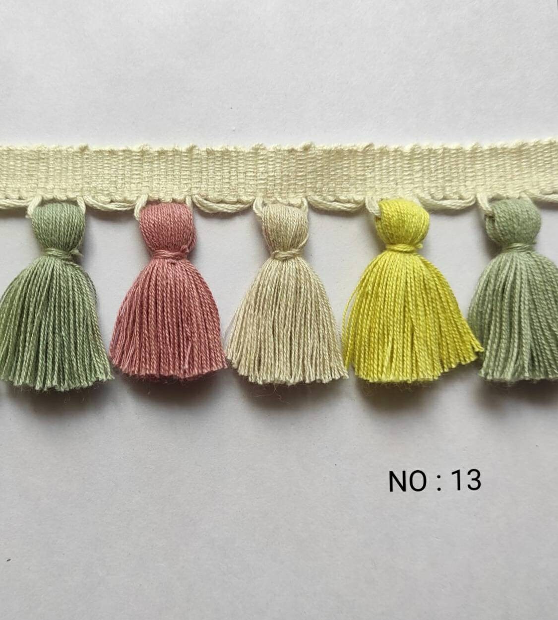 multi colored tassel fringe trim, tassel trim, tassel trim by the yard, tassel fringe, trim for cushions, trim for curtains, beaded trim