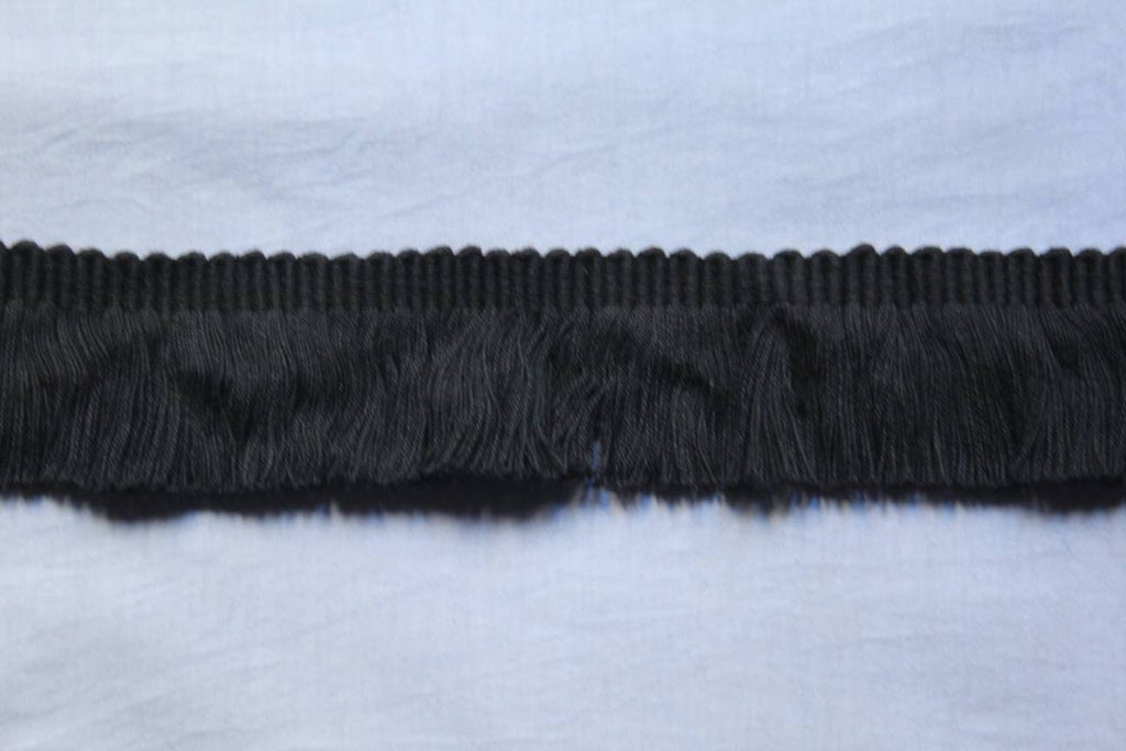 Black brush fringe trim, trim for curtains, trim for cushions, brush fringe trim, lampshade trim, lampshade trims, lampshade trimmings, trim