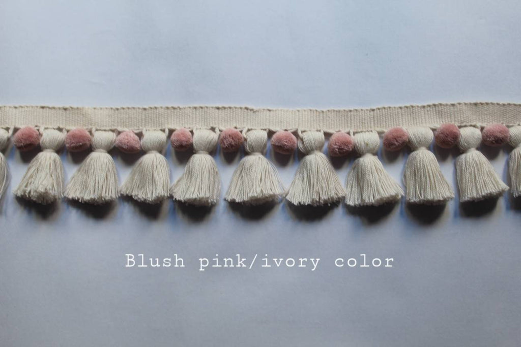 tassel trim, cotton trim, fringe trim, tassel trim, pom pom trim