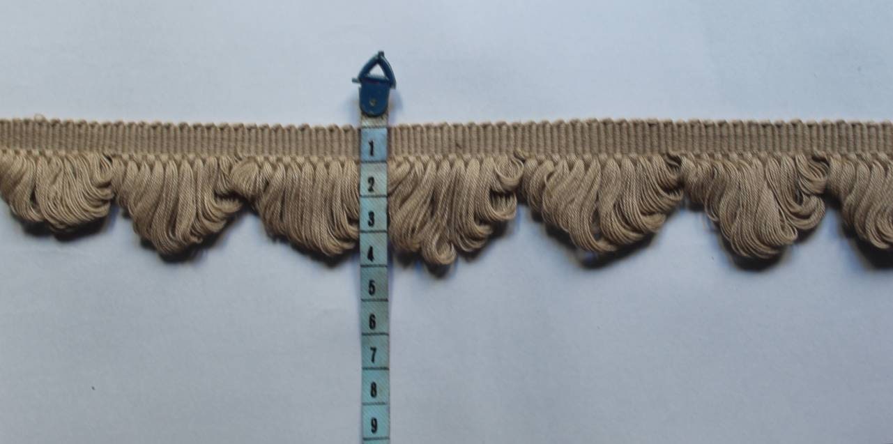 Fan edge trim, beige color trim, woven fan edge trim