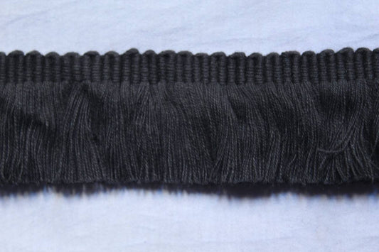Black brush fringe trim, trim for curtains, trim for cushions, brush fringe trim, lampshade trim, lampshade trims, lampshade trimmings, trim