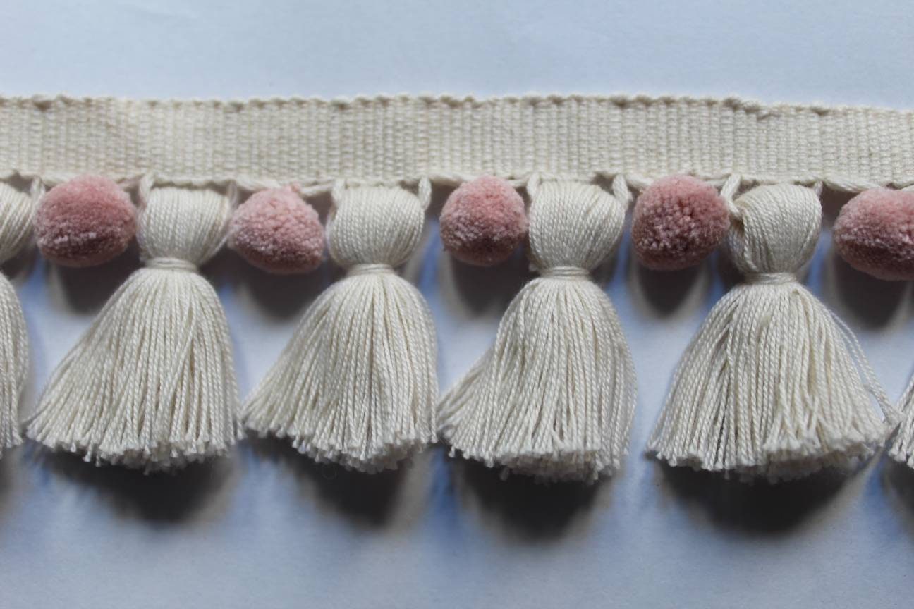 tassel trim, cotton trim, fringe trim, tassel trim, pom pom trim