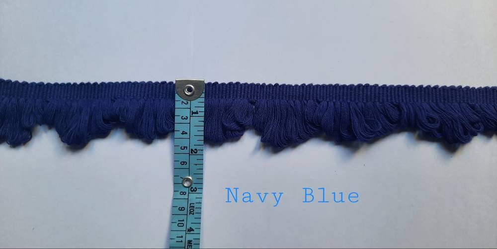 Navy blue fan edge trim,  woven, cotton fan trim, curtain fringe trimming, fan trim