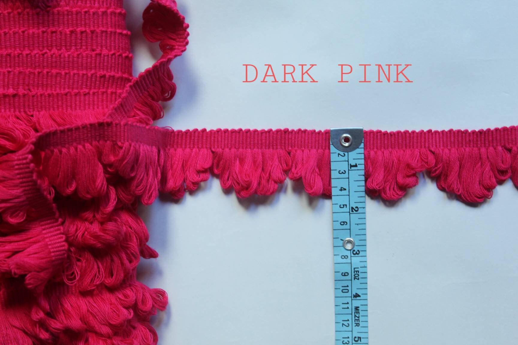 Trim for curtains, trim laces, trim for cushions, fringe trim, trims for curtains, tassel trim by the yard, Dark pink fan edge trim