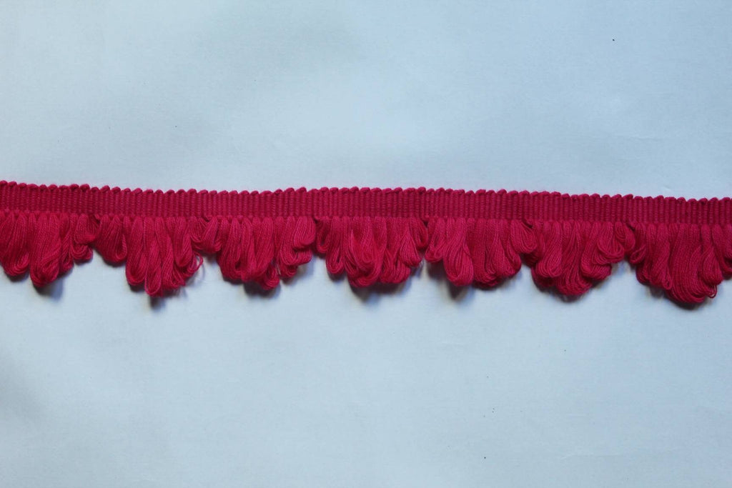 Trim for curtains, trim laces, trim for cushions, fringe trim, trims for curtains, tassel trim by the yard, Dark pink fan edge trim