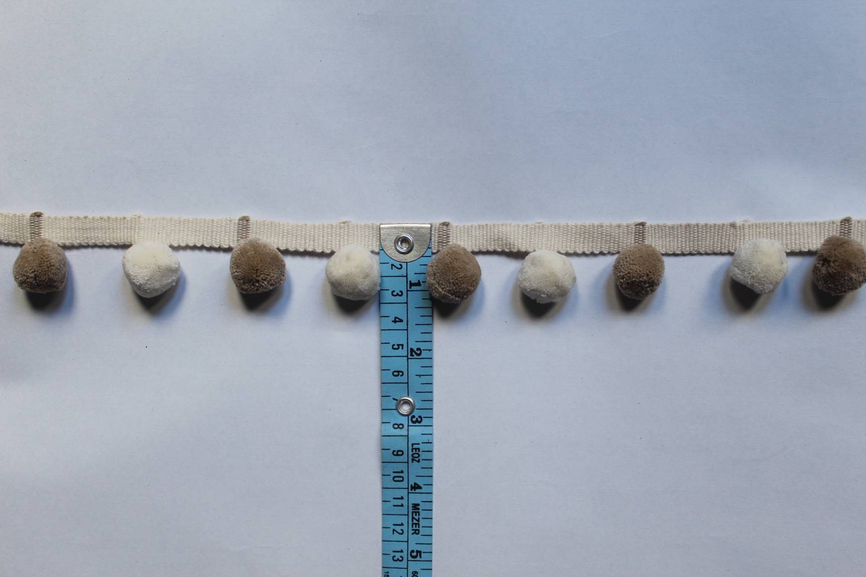 Pom Pom Fringe Ribbon 3cm [1.18"] Width Trim  Handmade Pom Pom's Diameter per Pom Pom 2cm [0.78] Mini Pom Pom Handmade Cotton Trim Bobble