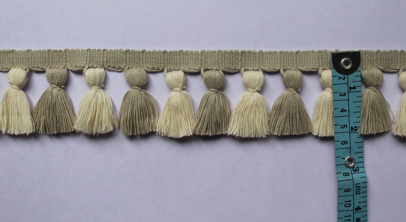 Light beech and ivory tassel trim,multi colored tassel fringe trim, Tassel trim, Tassel Trim By The Yard, fathers day gift, for dad