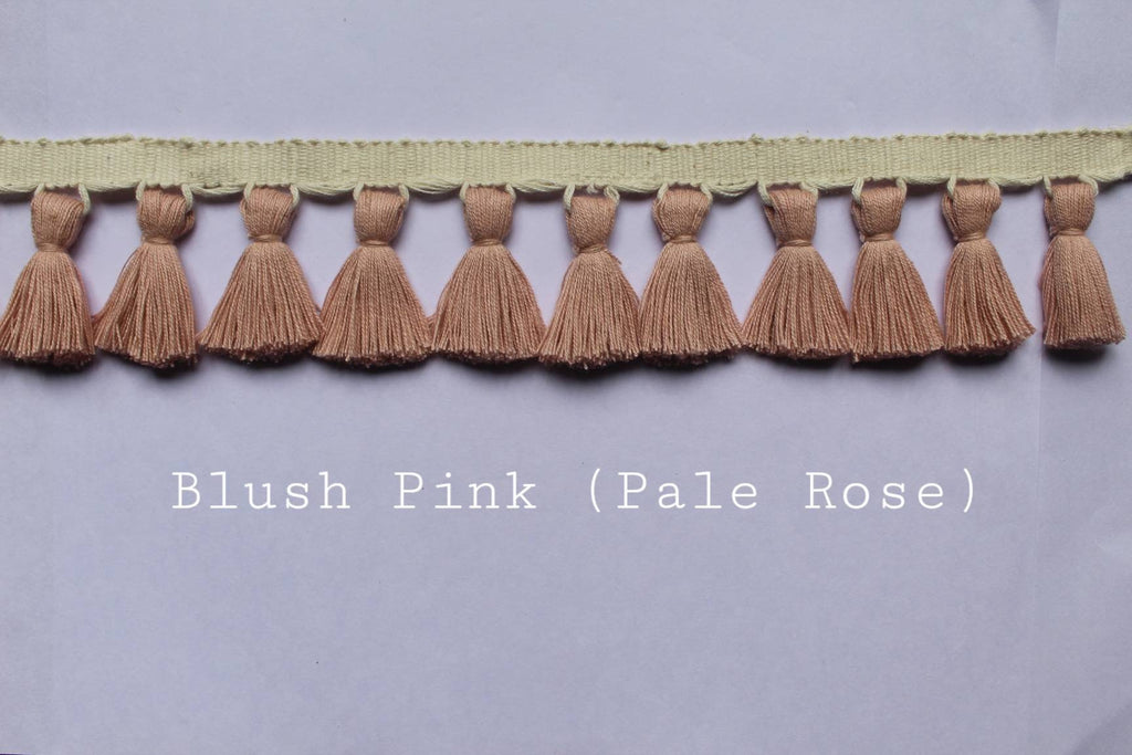 Blush pink tassel trim, pale rose tassel trim, tassel trim by the yard, tassel trimming, tassel trim, fringe, fringe trim, tassel fringe