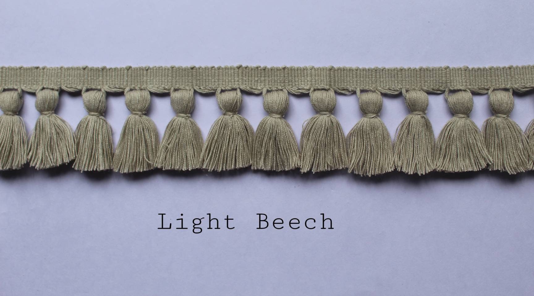 Light beech tassel trim, lampshade trim, lampshade trims, lampshade trimmings, lampshade fringe, trim for curtains, tassel trim by the yard