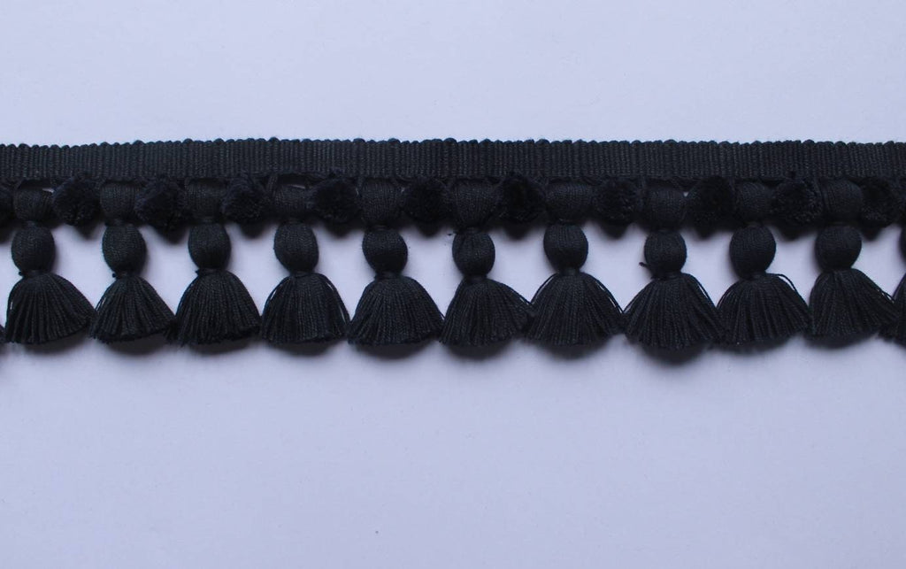 Blue black tassel and trims, tassel trim, pom pom trim, trims by the yard, lace, trim, Indian trim, home decor, trimming, pom poms, tassel