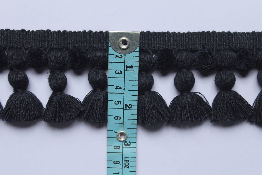 Blue black tassel and trims, tassel trim, pom pom trim, trims by the yard, lace, trim, Indian trim, home decor, trimming, pom poms, tassel