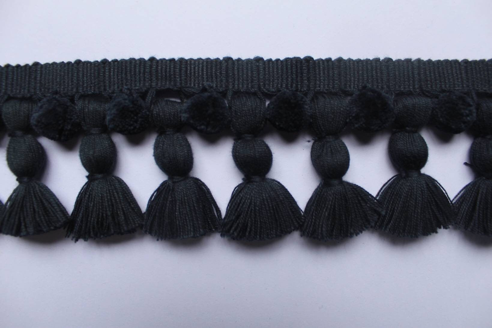 Blue black tassel and trims, tassel trim, pom pom trim, trims by the yard, lace, trim, Indian trim, home decor, trimming, pom poms, tassel