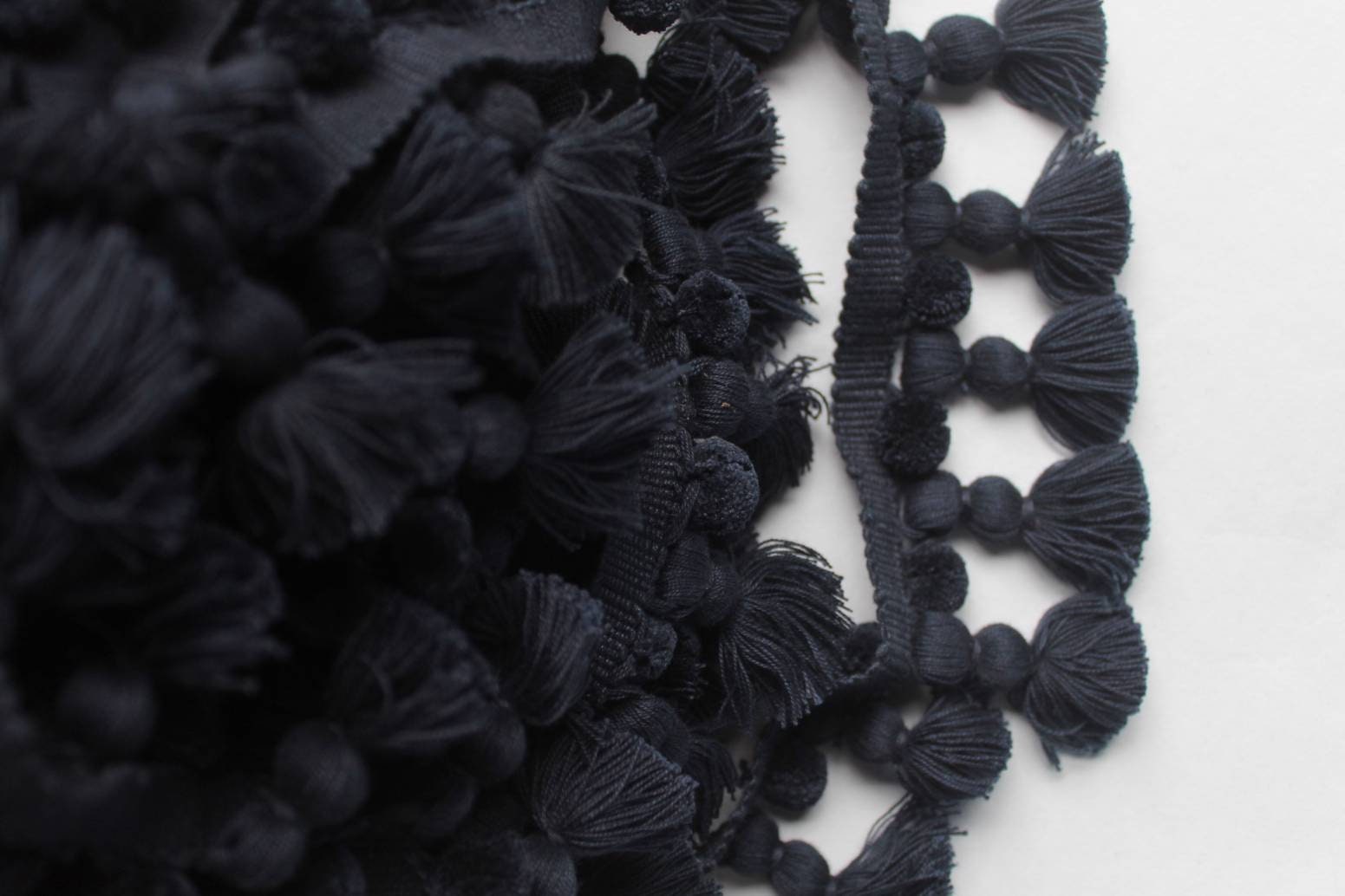 Blue black tassel and trims, tassel trim, pom pom trim, trims by the yard, lace, trim, Indian trim, home decor, trimming, pom poms, tassel