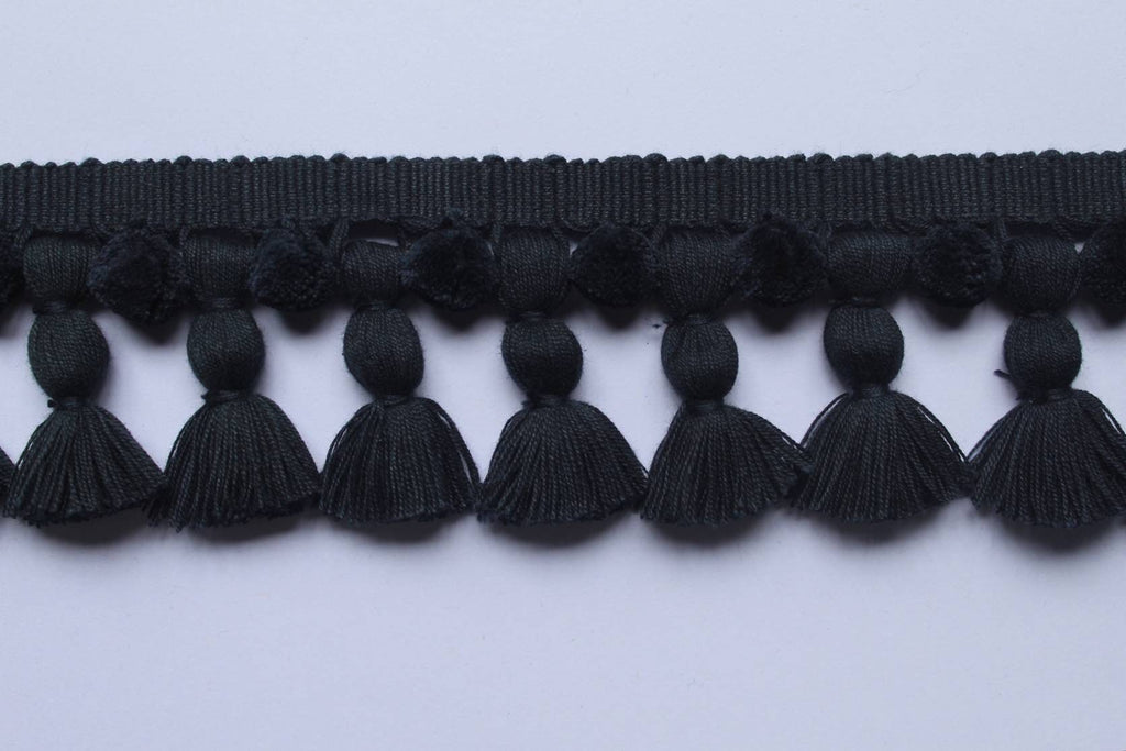 Blue black tassel and trims, tassel trim, pom pom trim, trims by the yard, lace, trim, Indian trim, home decor, trimming, pom poms, tassel