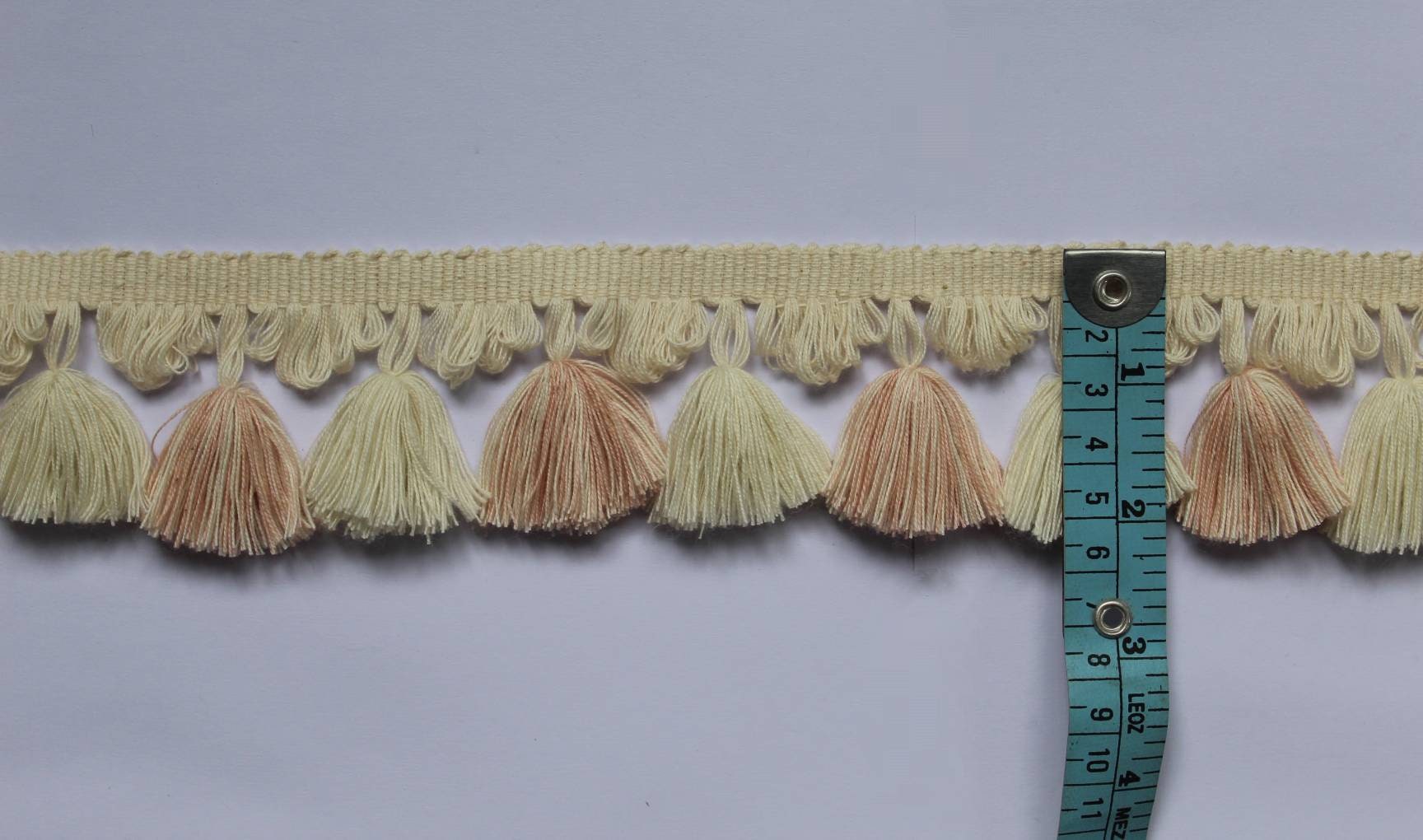 lampshade trim, tassel trim by the yard, tassel fringe trim, dusky rose tassel fan edge trim, fan edge trim, looped fringe trim, trimmings