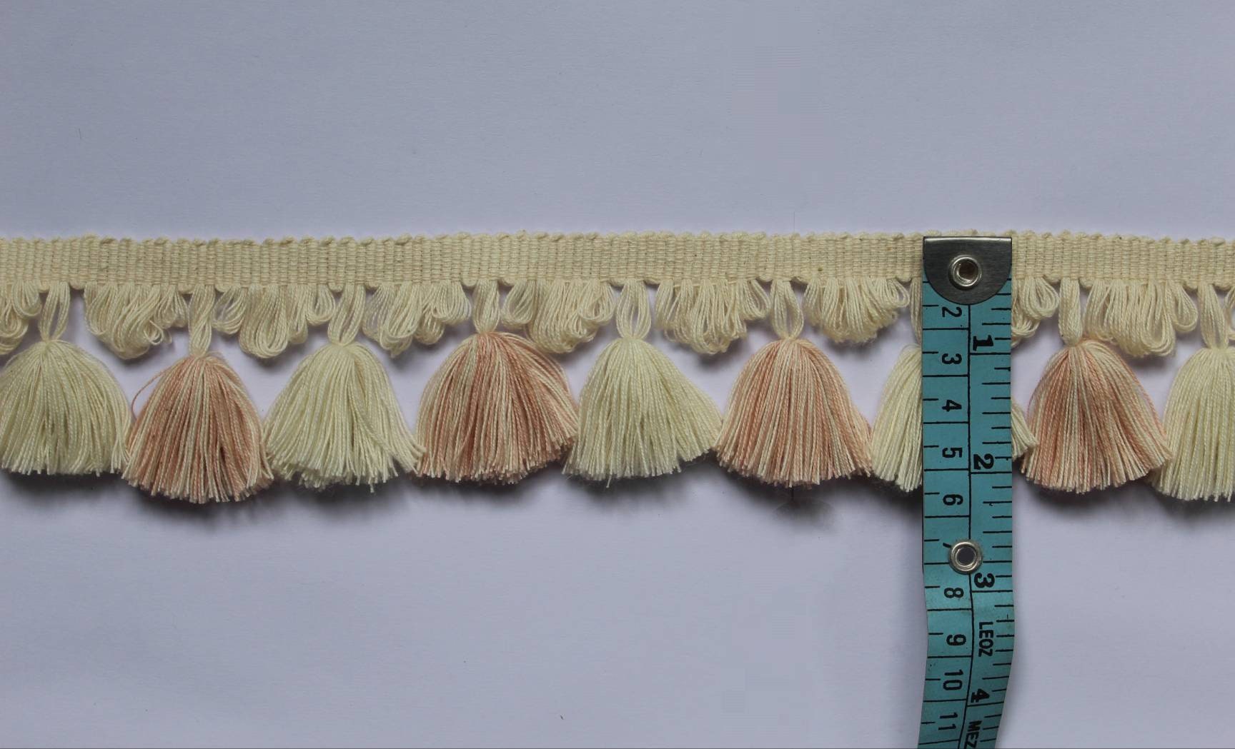 lampshade trim, tassel trim by the yard, tassel fringe trim, dusky rose tassel fan edge trim, fan edge trim, looped fringe trim, trimmings