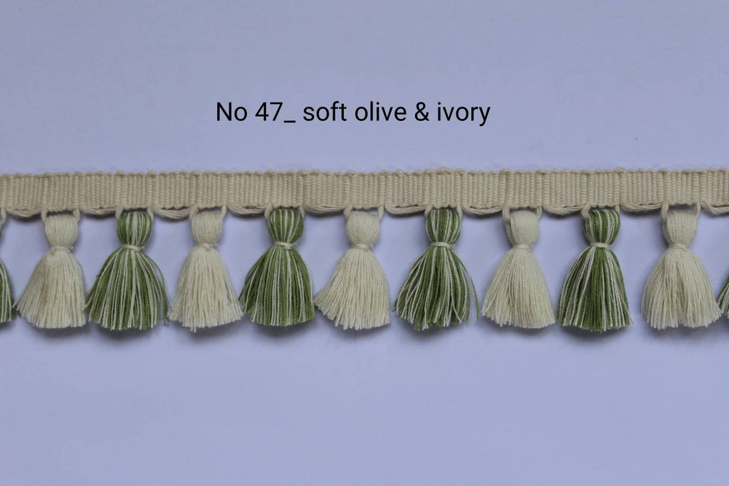 soft olive ivory tassel fringe trim, tassel trim, beaded tassel trim, sequin tassel trim, tassel fringe, lampshade trimmings, lampshade trim