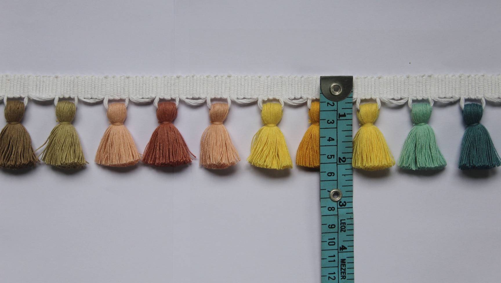 multi colored tassel fringe trim, tassel trim, tassel trim by the yard, tassel fringe, trim for cushions, trim for curtains, fringe trim