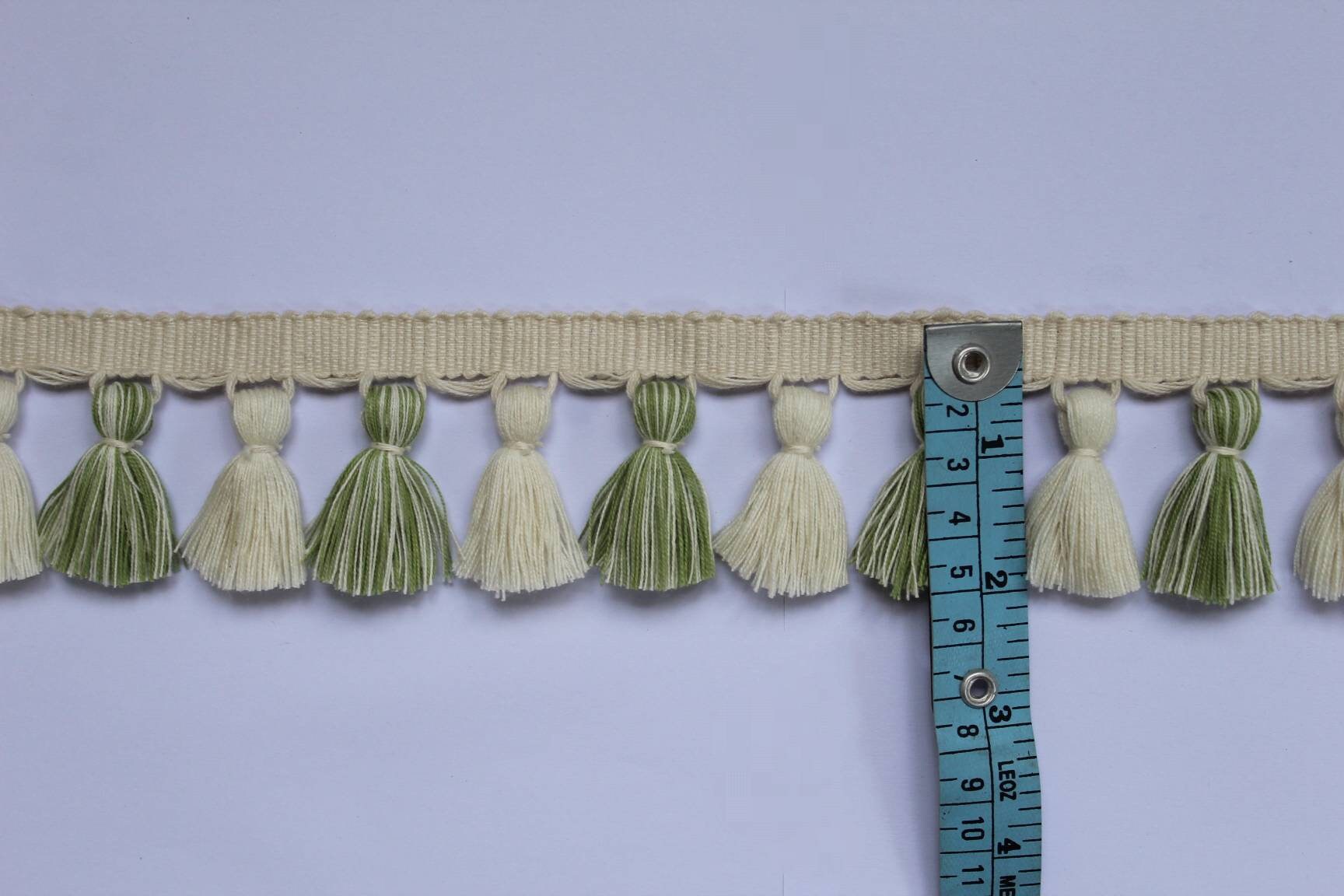 soft olive ivory tassel fringe trim, tassel trim, beaded tassel trim, sequin tassel trim, tassel fringe, lampshade trimmings, lampshade trim