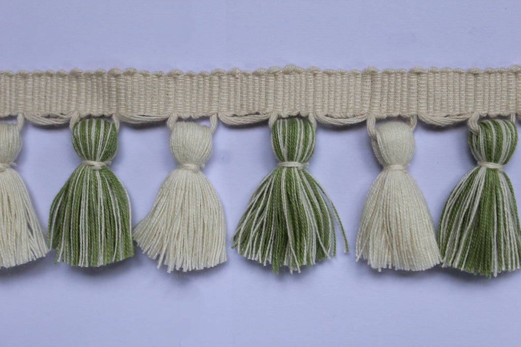 soft olive ivory tassel fringe trim, tassel trim, beaded tassel trim, sequin tassel trim, tassel fringe, lampshade trimmings, lampshade trim