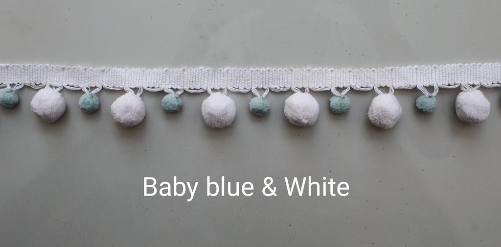 Pom Pom Trim, White pom pom Trim, Pom Pom Fringe, White trim, Trim Lot, Wholesale Trim, White, Large Pom Pom, pom pom trim, Ball fringe trim