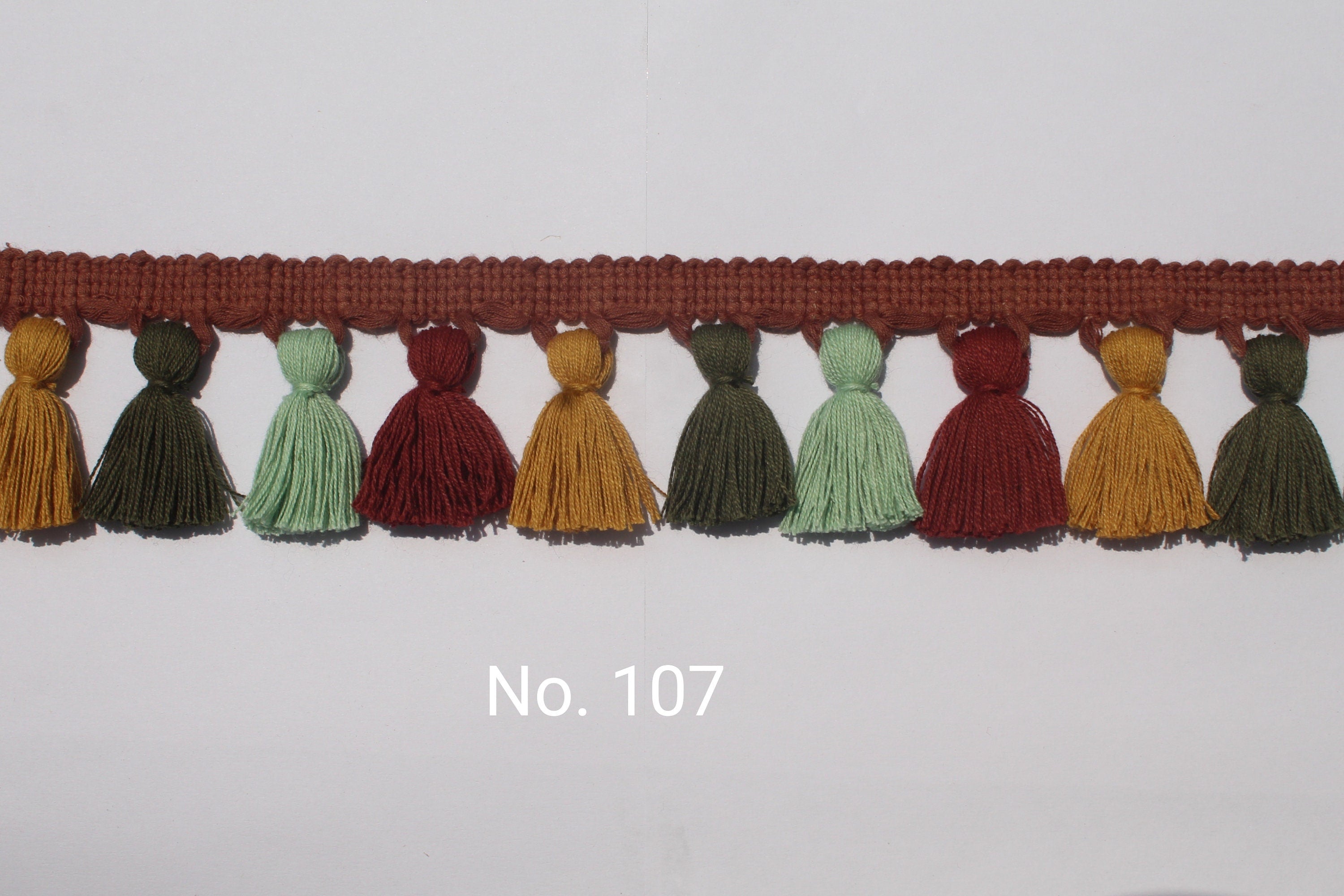 Fringe tassel trim, red tassel trim, multi colour tassel trim