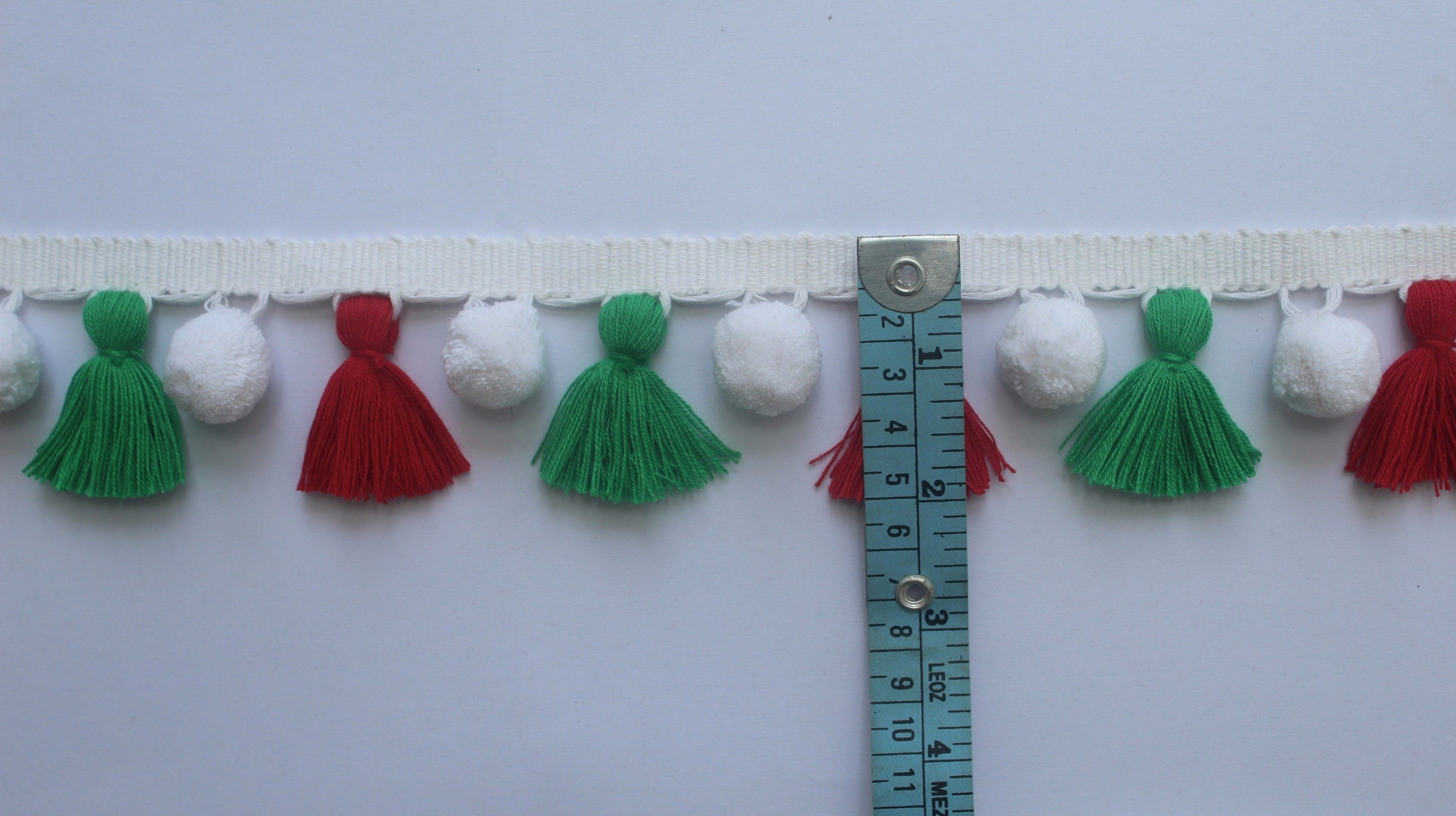 Christmas decorations, Christmas trimmings, Christmas pom poms, pom pom tassel trim, white pom pom, pom pom trim, tassel trim, fringe trim