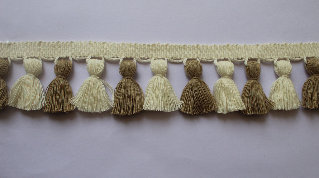 Tassel trim by the yard, mole and ivory tassel trim, lampshade trim by the yard, Fringe for Drapery, Tassel trim, Curtain Trim, tassels