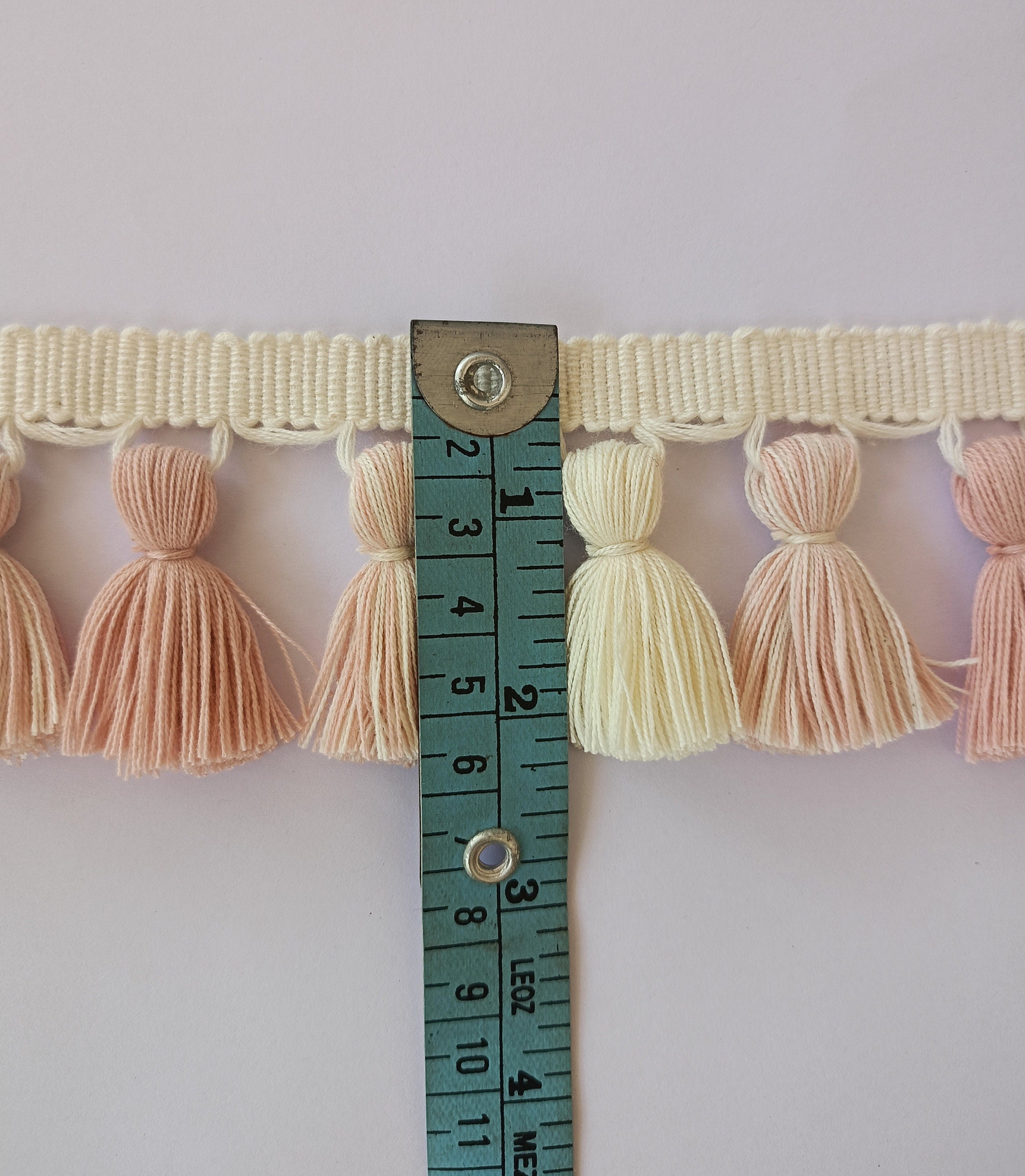 tassel trim by the yard, tassel fringe trim, Tassel trim, pom pom trim, multi colored pom pom tassel trim,blue tassel, dusky rose and ivory