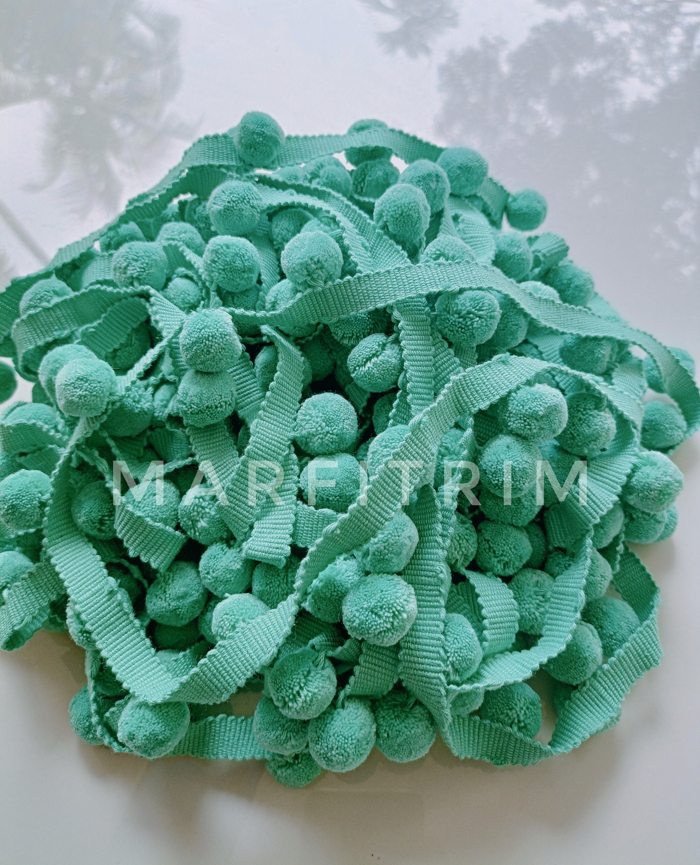 Pom Pom Trim by the yard 22mm, Quality Lace Ribbon Pom Pom Trim, Bobble Trim Fringe 100% Cotton, Pom pom Trim, Superb Quality