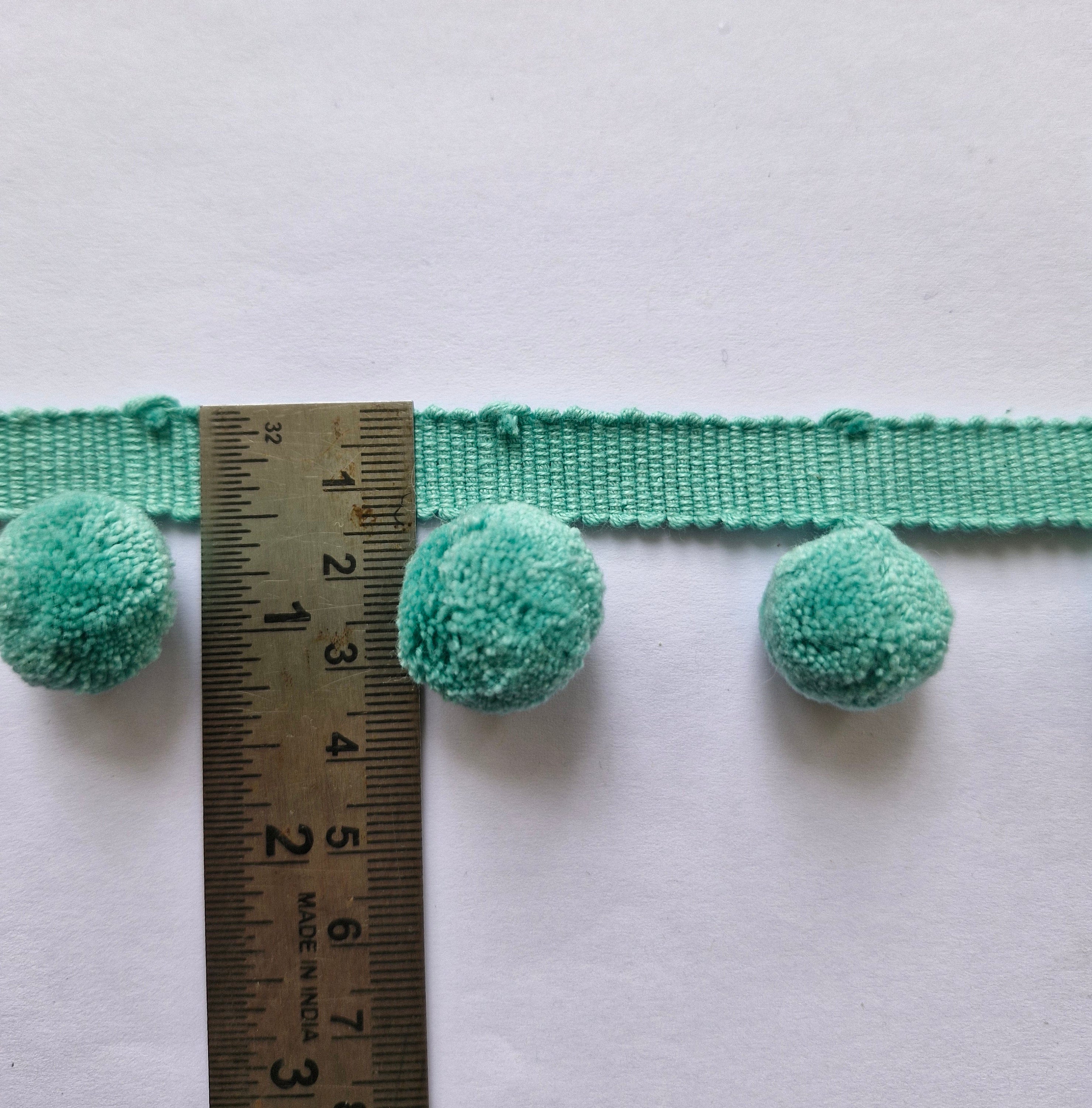 Pom Pom Trim by the yard 22mm, Quality Lace Ribbon Pom Pom Trim, Bobble Trim Fringe 100% Cotton, Pom pom Trim, Superb Quality