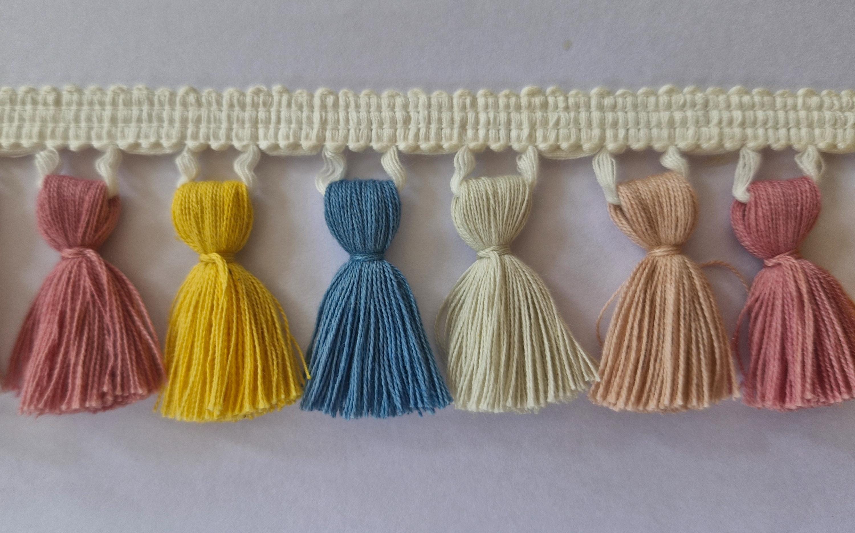 Tassel fringe trim, 5 color tassels ,tassel trim, tassel trim by the yard, tassel fringe, trim for cushions, trim for curtains, fringe trim