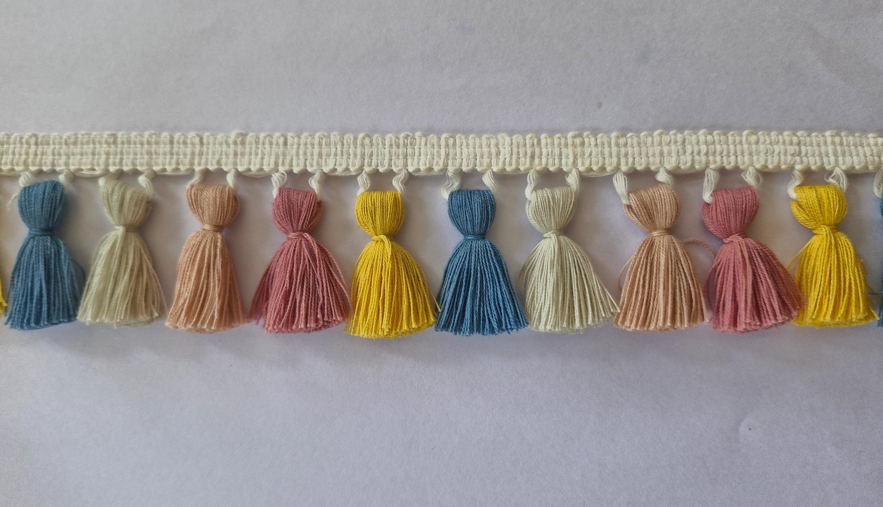 Tassel fringe trim, 5 color tassels ,tassel trim, tassel trim by the yard, tassel fringe, trim for cushions, trim for curtains, fringe trim