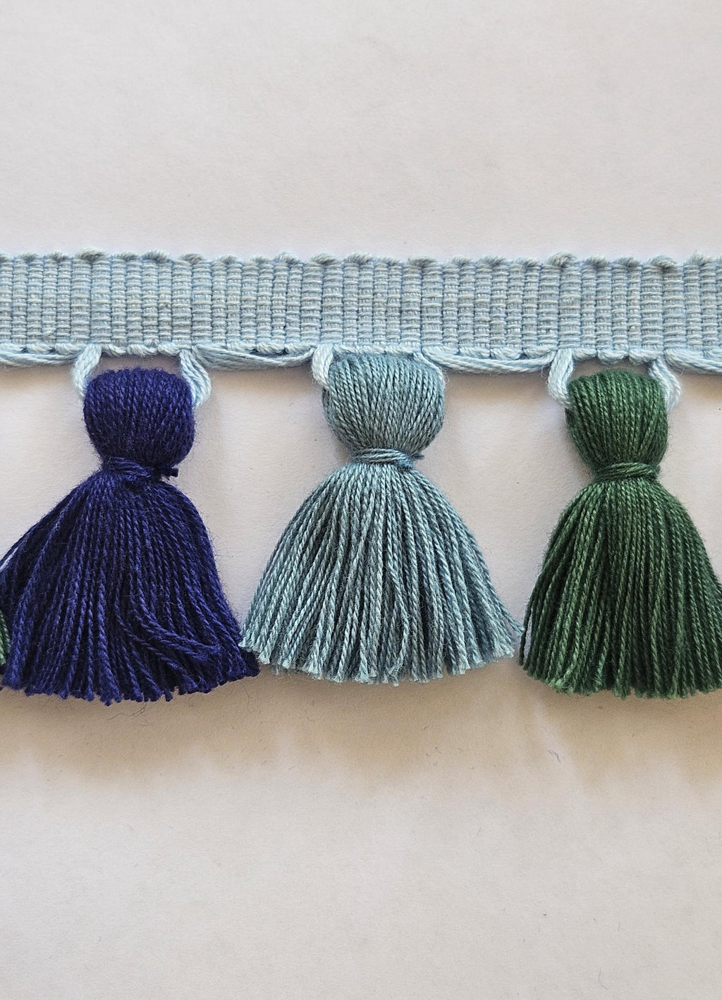 tassel trim navy blue, county blue tassel,  green tassel,  tassel trim,  tassel trim by the yard, tassel fringe, tassel fringe trim, curtain