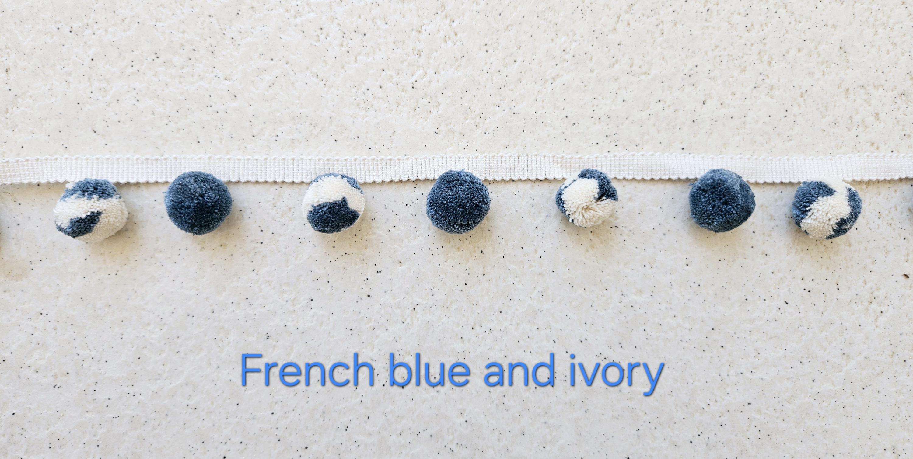French blue ivory Pom pom trim for cushions, pom poms for curtains, Pom Pom Bobble Trim Fringe Pompom Trimming, Best Quality!! pillow cover