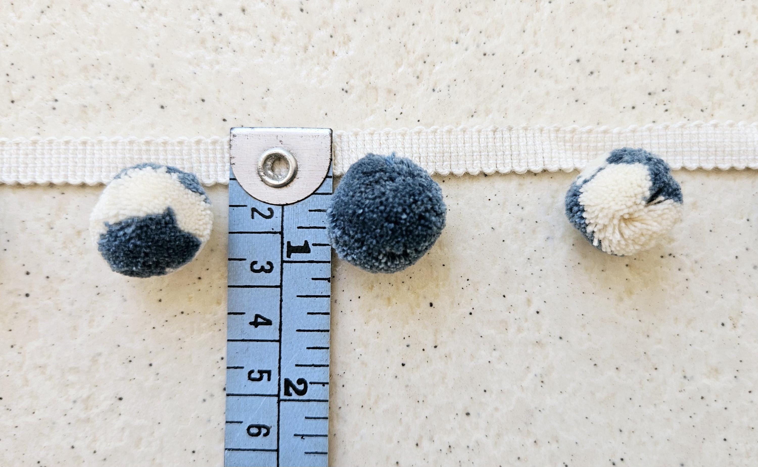 French blue ivory Pom pom trim for cushions, pom poms for curtains, Pom Pom Bobble Trim Fringe Pompom Trimming, Best Quality!! pillow cover