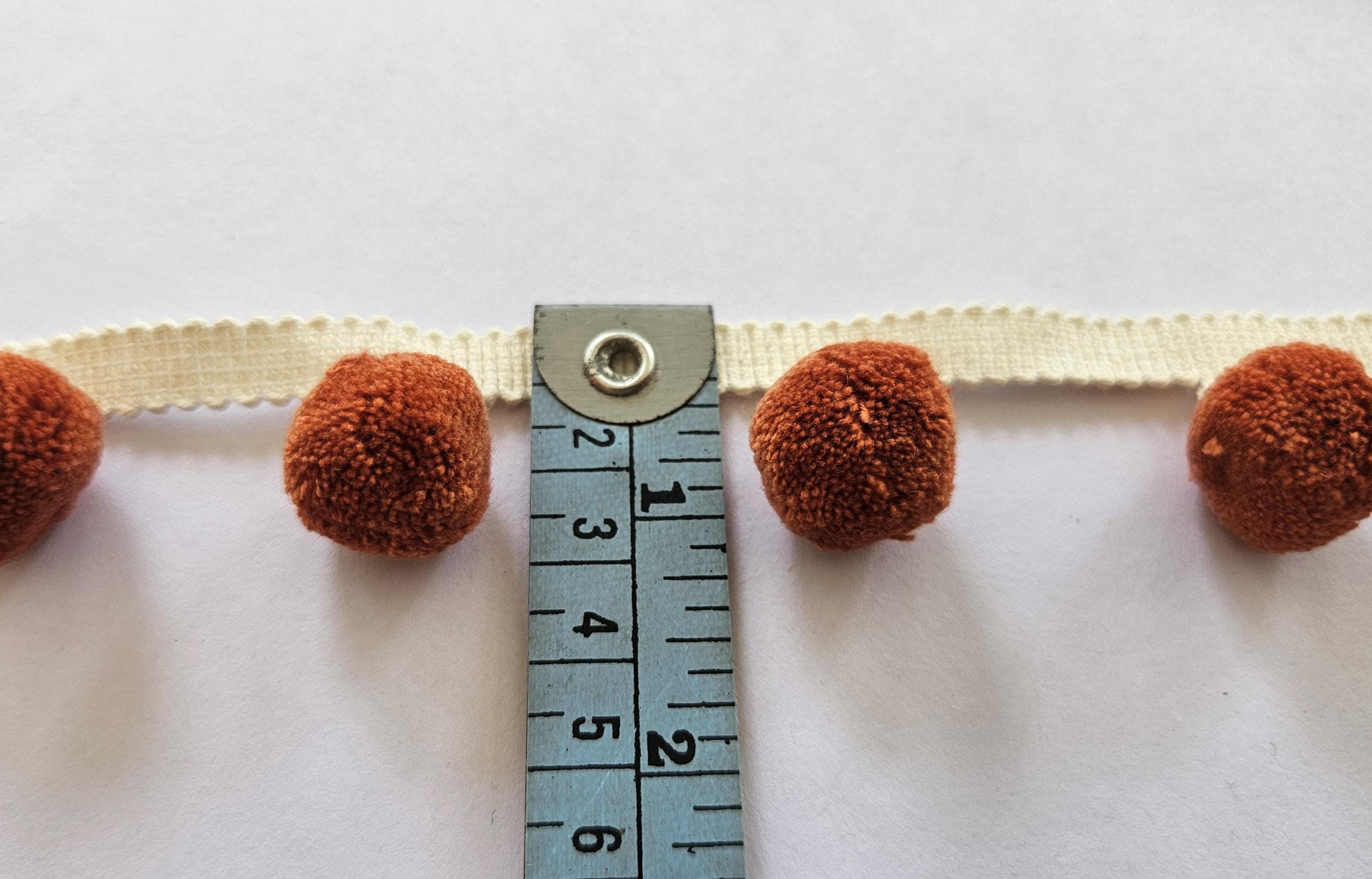 Mini Pom Pom Handmade Ball Fringe 2cm/0.78 inches, Pumpkin pom pom trim, pom pom trim, pom pom for cushions, pom pom for curtains, trimming