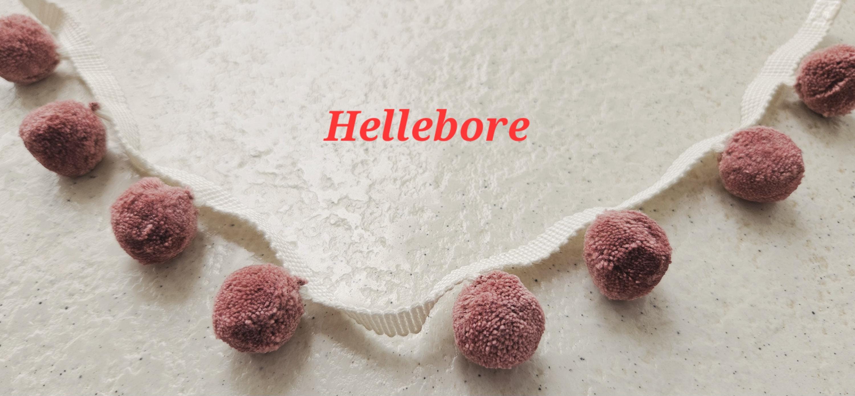 Hellebore pom pom trim, pom pom trim, pom pom for cushions, pom pom for curtains, pom pom for pillow cover, bobble trims, pom poms, fringes