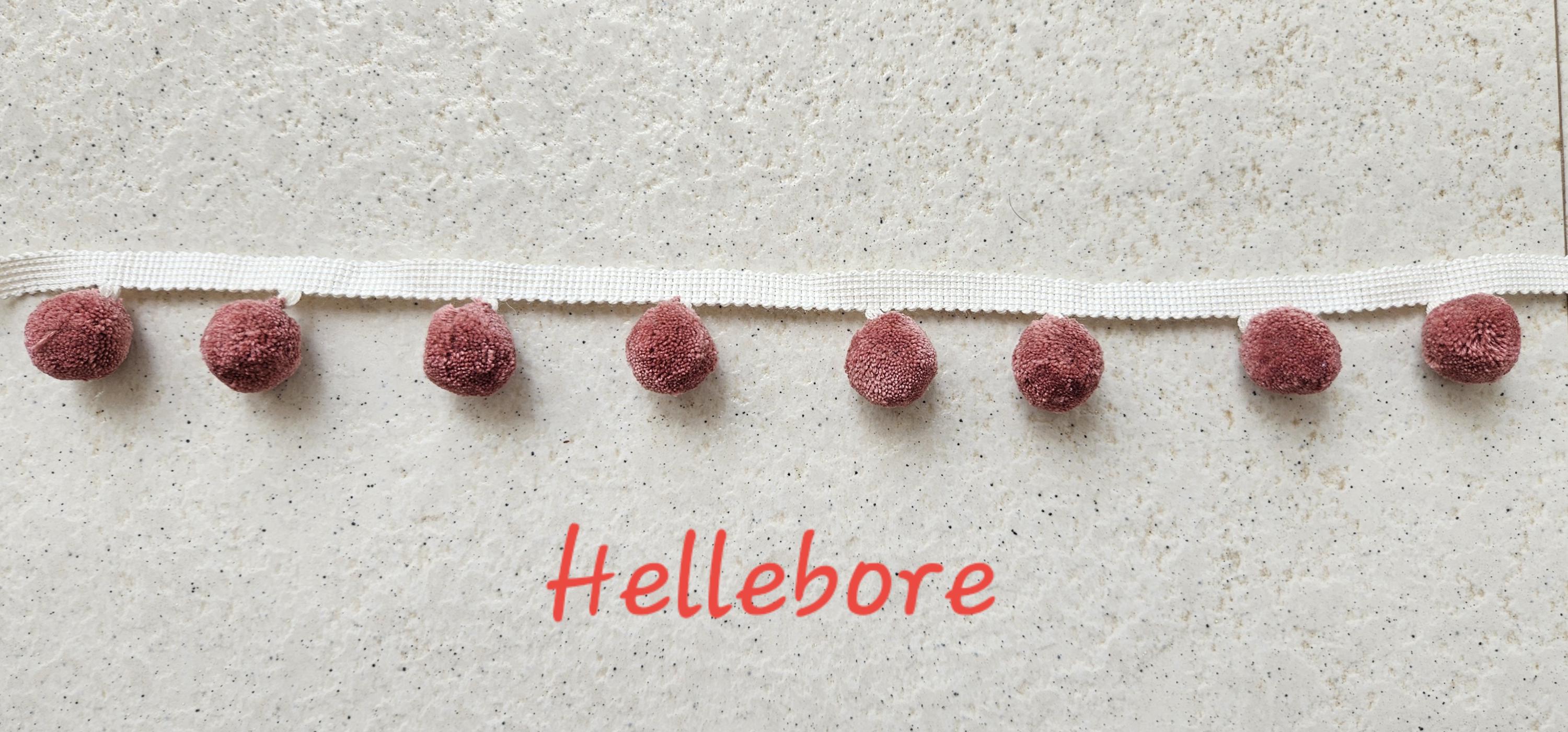 Hellebore pom pom trim, pom pom trim, pom pom for cushions, pom pom for curtains, pom pom for pillow cover, bobble trims, pom poms, fringes