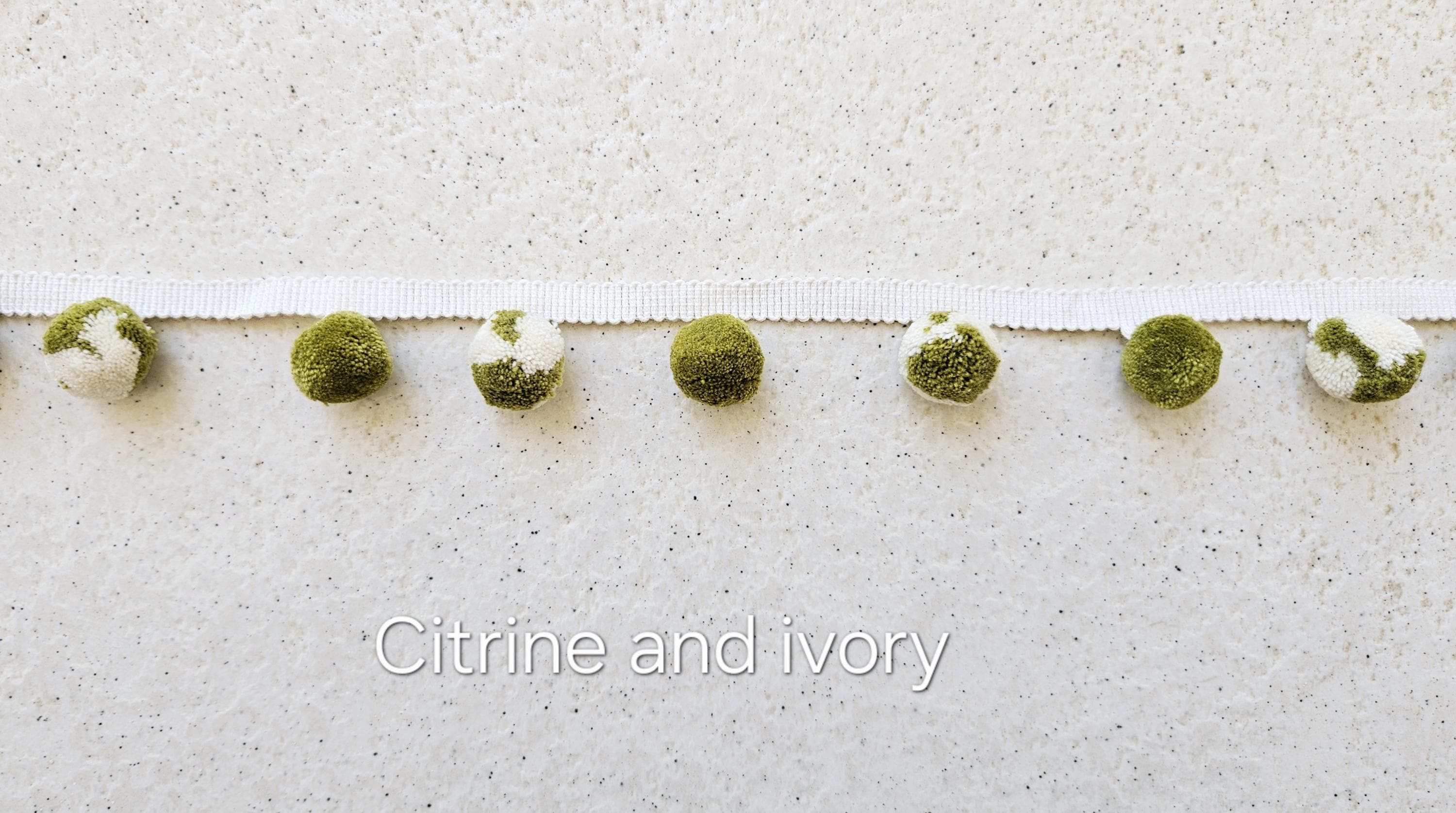 Citrine ivory pom pom trim, Pom Pom trimming, pom pom trim, trim for curtains,  pom pom,  pom poms, pom pom fringe, pom pom pillow cover