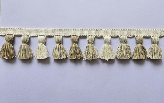 Beige ivory mixed tassel fringe trim, 4cm  tassel trim, tassel trim by the yard, tassel fringe, trim for cushions, trim for curtains,
