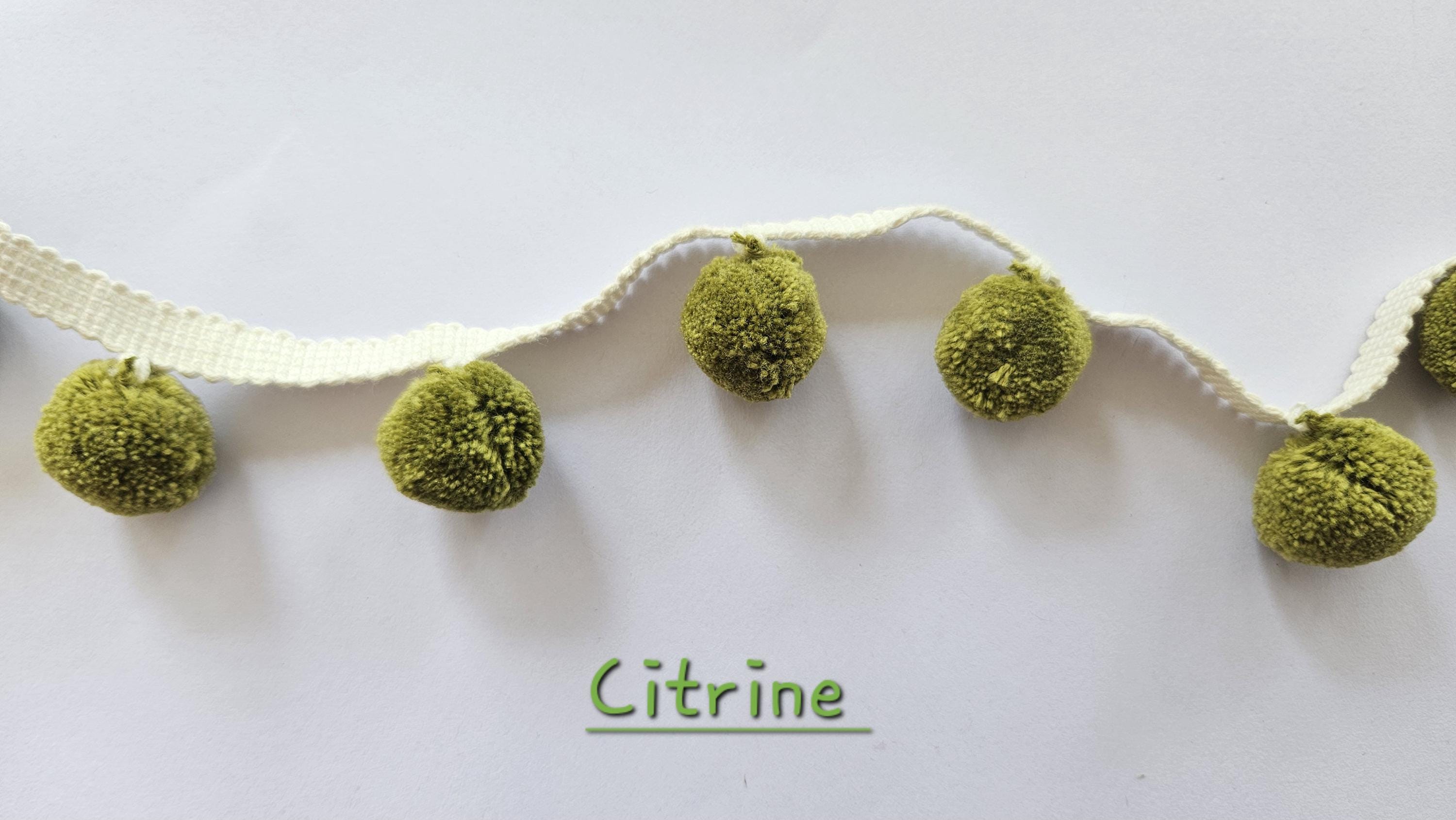 Citrine  pom pom trim, Pom Pom trimming, pom pom trim, trim for curtains,  pom pom,  pom poms, fringes, trim for pillow,trim for curtains
