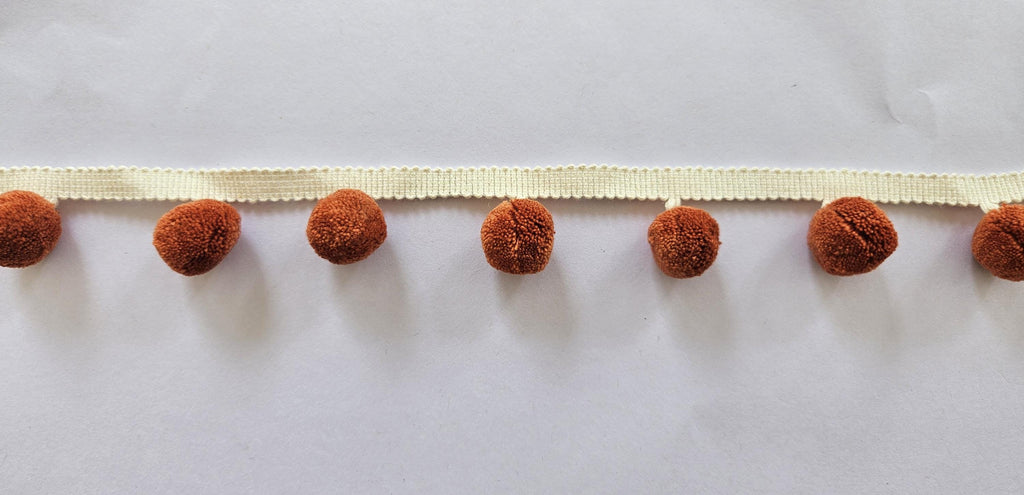 Mini Pom Pom Handmade Ball Fringe 2cm/0.78 inches, Pumpkin pom pom trim, pom pom trim, pom pom for cushions, pom pom for curtains, trimming