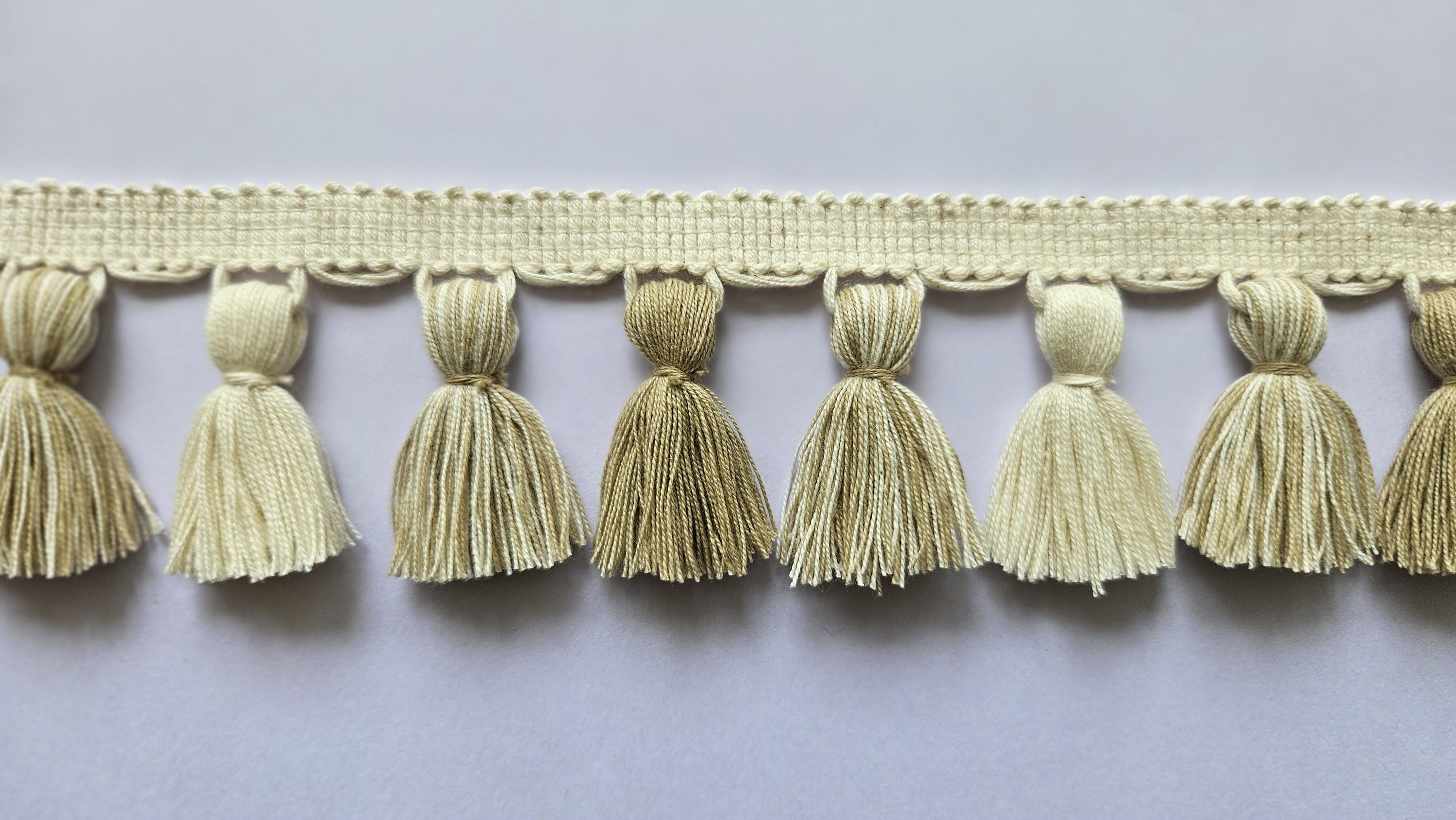 4 cm Beige ivory mixed tassel fringe trim, tassel trim, tassel trim by the yard, tassel fringe, trim for cushions, trim for curtains
