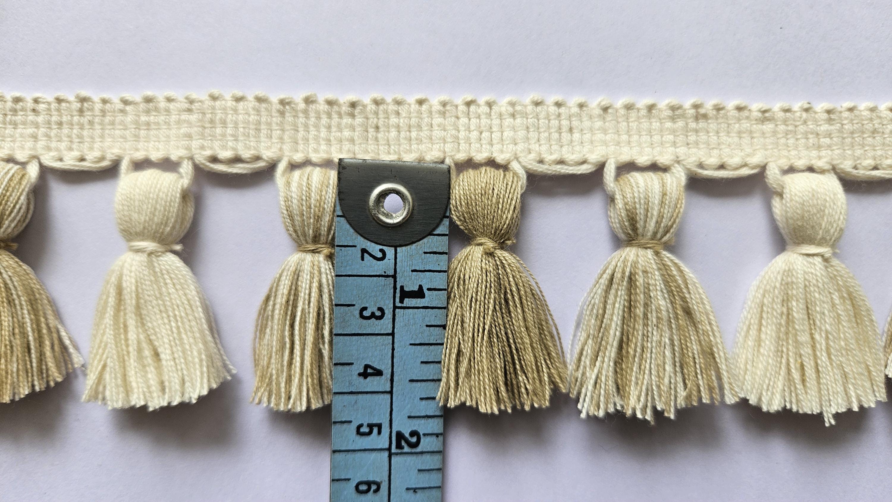4 cm Beige ivory mixed tassel fringe trim, tassel trim, tassel trim by the yard, tassel fringe, trim for cushions, trim for curtains