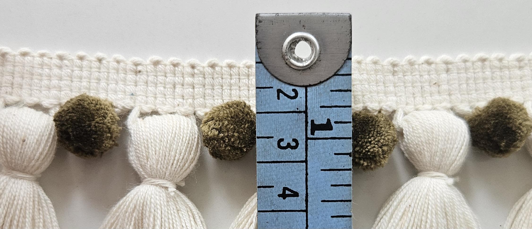 Oak and Ivory pom pom tassel trim, Pom pom tassel trim,  tassel trim by the yard,  tassel trim by the meter,  pom pom trim by the yard