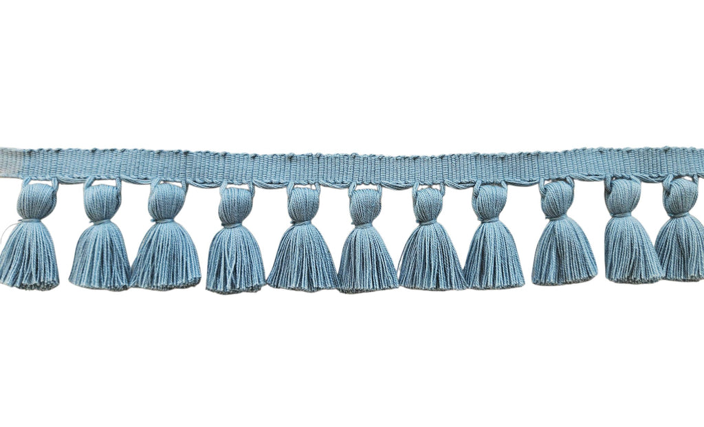 tassels 4cm, Pale blue tassel trim, county blue tassel trim, trim for curtains, tassel garland, tassel fringe for curtains, trim for fabrics