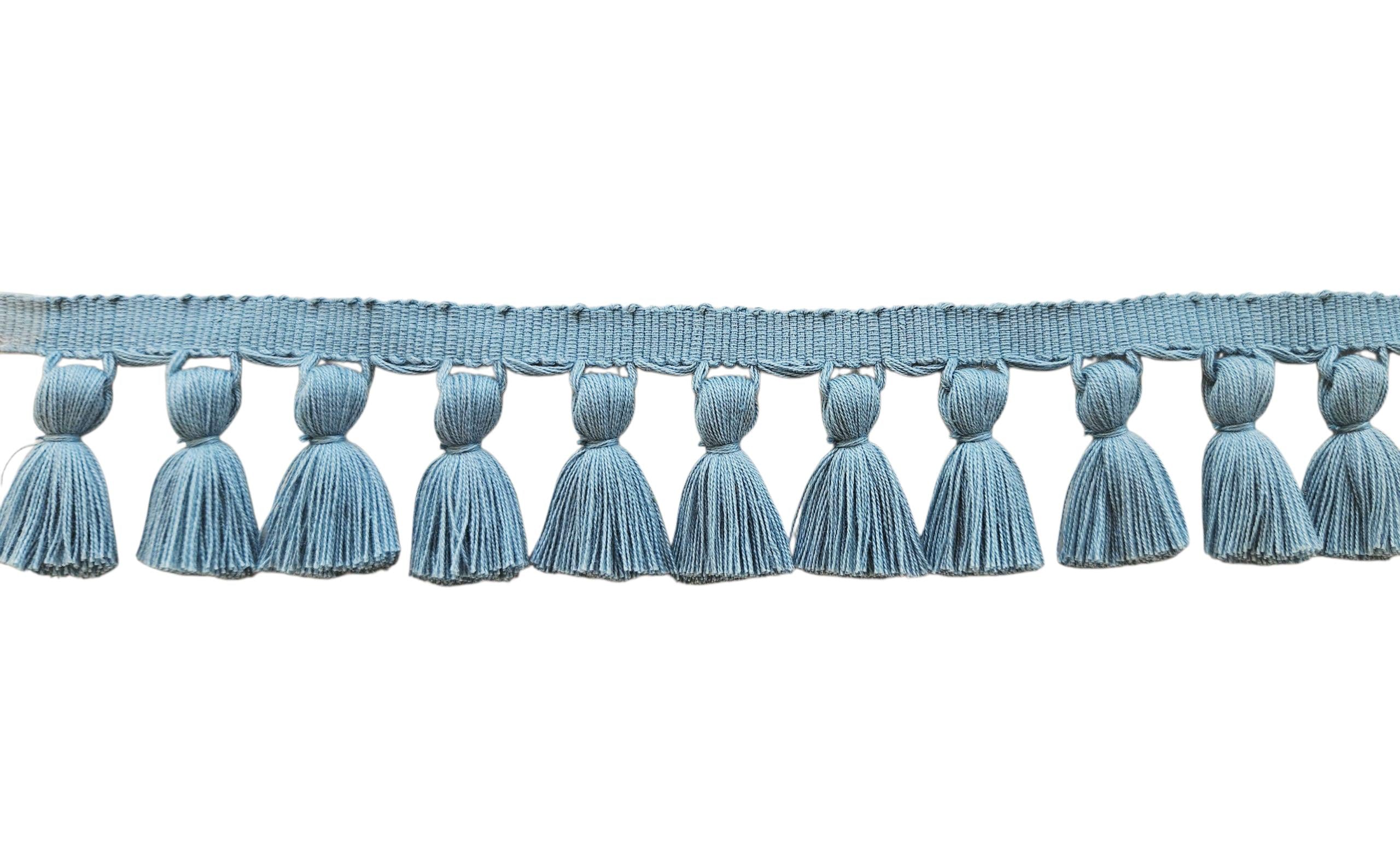 tassels 4cm, Pale blue tassel trim, county blue tassel trim, trim for curtains, tassel garland, tassel fringe for curtains, trim for fabrics